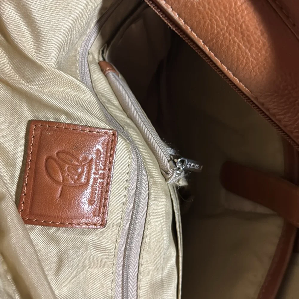 Piel Tan Leather Business Crossbody Messenger Bag